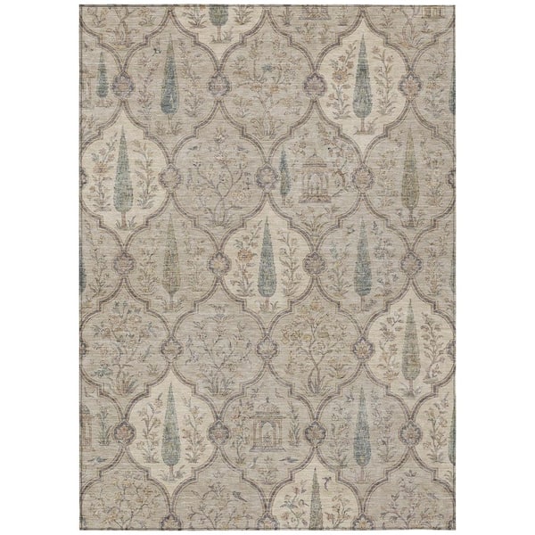 Chantille Machine Washable Indoor/Outdoor Abstract ACN3018 Taupe 9 ft. x 12 ft. Area Rug