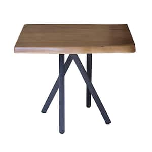 Modern 24 in. L x 20 in. W x 24 in. H Brown H and made Iron and Solid Wood Side End Table