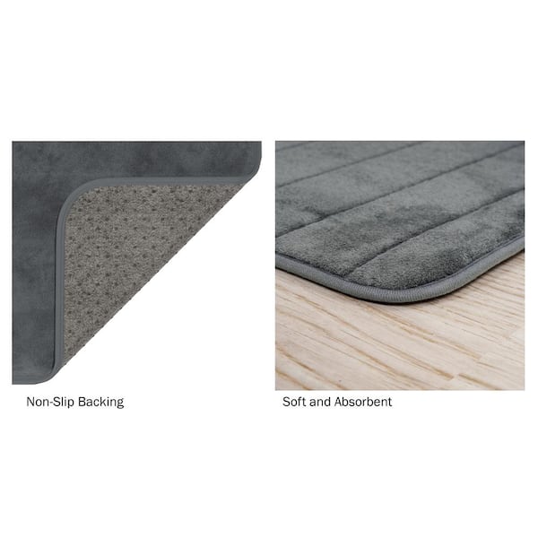 Somerset Home Memory Foam Extra Long Bath Mat, Blue