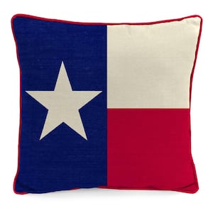 18 in. L x 18 in. W x 5 in. T Outdoor Throw Pillow in Texas Flag