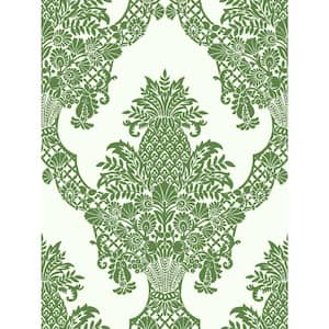 Pineapple Plantation Green Pre-pasted Wallpaper - 60.75 sq ft