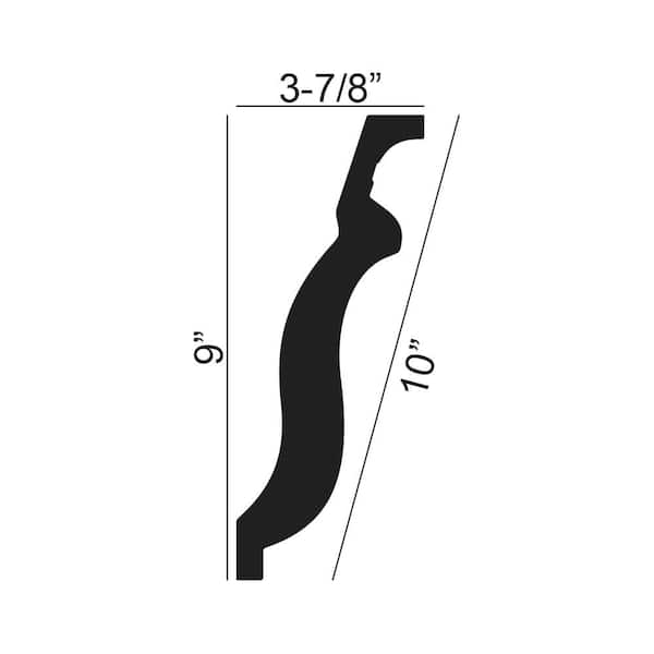 American Pro Decor 3-7/8 in. x 9 in. x 96 in. Leaves Polyurethane Crown Moulding Pro Pack 16 LF (2-Pack)