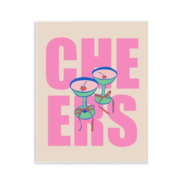 Stupell Industries Cheers Martinis and Bows by House of Lulu Unframed Food Graphic Art Print 14 in. x 11 in.