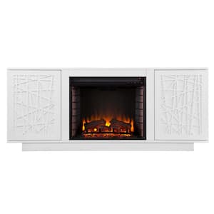 Luke 60 in. Electric Fireplace in White