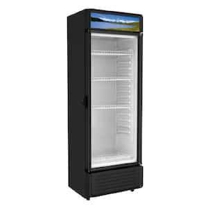 12 cu. ft. Commercial Upright Display Glass Door Beverage Refrigerator in Black