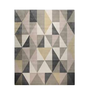 Multicolored 7 ft. 9 in. x 9 ft. 9 in. Hand-Tufted Wool Contemporary Modern Rug Area Rug