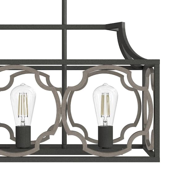 Hunter Stone Creek 5-Light Matte Black Transitional Led Bare Bulb Chandelier