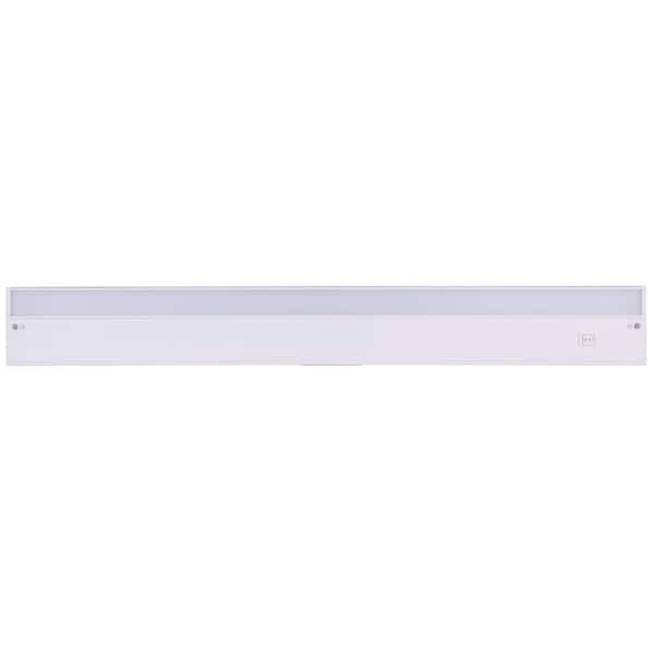 30 in. Hardwired/Plug-in White Finish Dimmable Warm White Integrated LED Linkable Under Cabinet Light