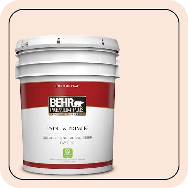 BEHR PREMIUM PLUS 5 gal. #260A-1 Feather White Flat Low Odor Interior Paint & Primer