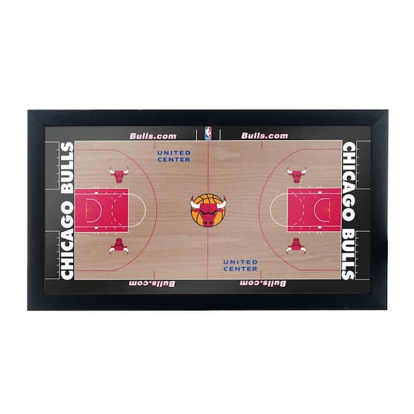 Trademark Chicago Bulls Official NBA Court 15 in. x 26 in. Black Framed Plaque