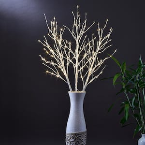 Lighted Willow Branch 41 in. with 100 Mini LED for Decoration Indoor Outdoor Sticks Lights, White with Timer and Dimmer