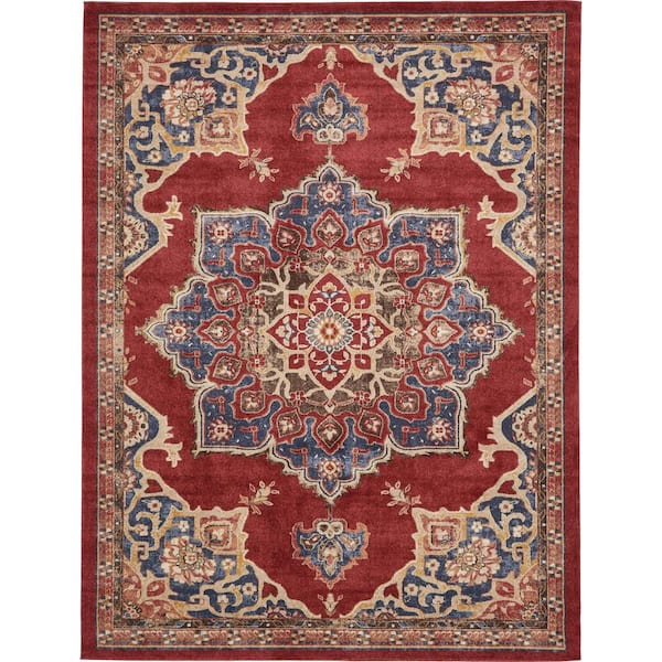 Utopia Helios Burgundy 9' 0 x 12' 0 Area Rug
