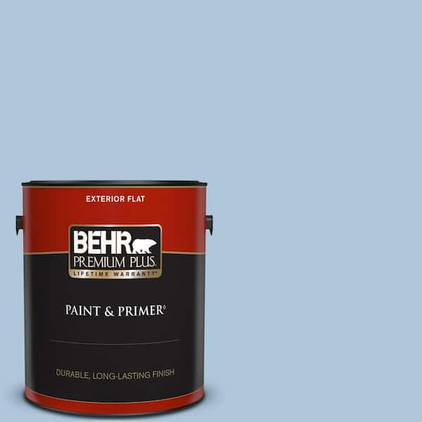 BEHR PREMIUM PLUS 1 gal. #PPU14-13 Caspian Tide Flat Exterior Paint & Primer