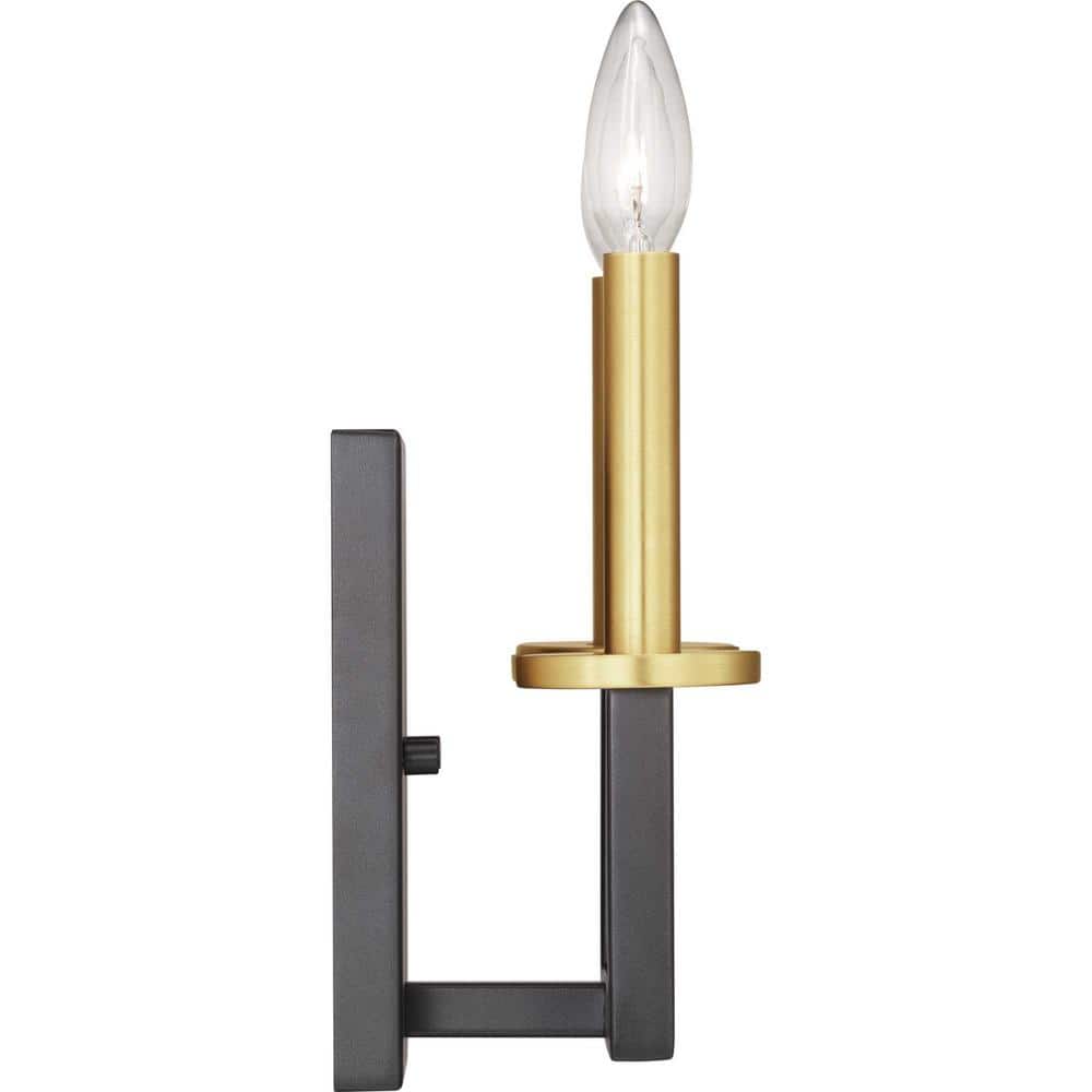 Blakely Graphite and Satin Brass 2-Light Wall Sconce