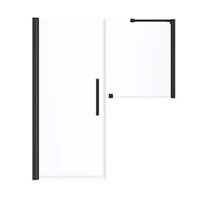 Pasadena 59-13/16 in. W x in. H Pivot Frameless Door in Black with Buttress Panel