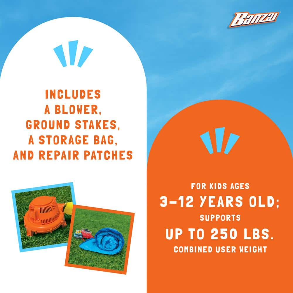 Banzai Banzai Cool Canopy Bouncer Outdoor Inflatable Slide/Shaded Backyard Bounce House