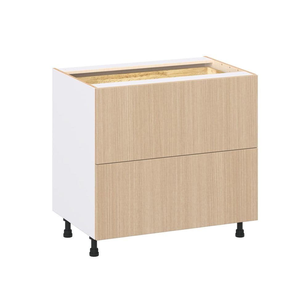Timberline 36 in. W x 24.5 in. D x 34.5 in. H Assembled Shaker Drawer Base Kitchen Cabinet in Mojavi Oak with 3-Drawers price history on PriceWatchPro
