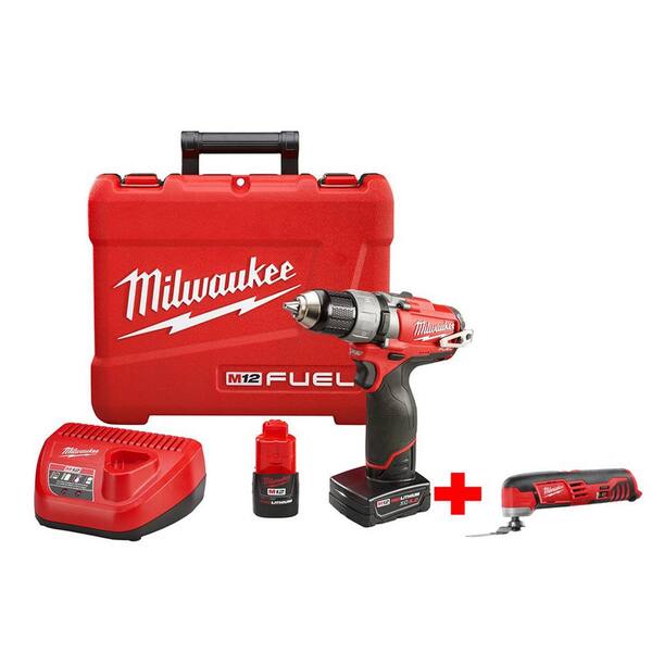Milwaukee M12 FUEL 1/2 in. Cordless Drill/Driver Kit with Free M12 Multi-Tool (Tool-Only)