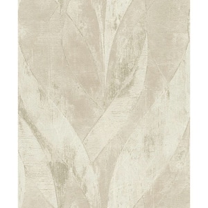 Blake Light Grey Leaf Paper Textured Non-Pasted Wallpaper Roll