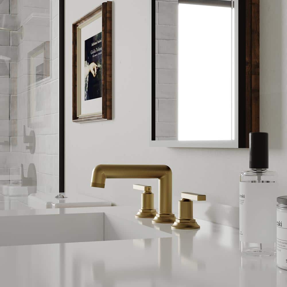 Brushed Gold 8 in. Widespread Double Handle Bathroom Faucet