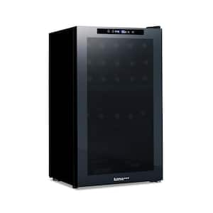 Shadow Series 24 in. Dual Zone Temperature 33-Wine Bottles Beverage & Wine Cooler in Black Mirrored Finish