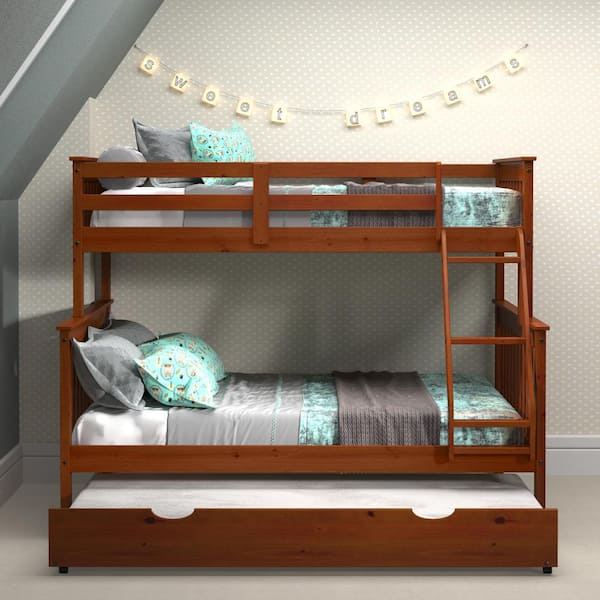 Donco Kids Light Espresso Pine Wood, Donco Bunk Bed With Trundle