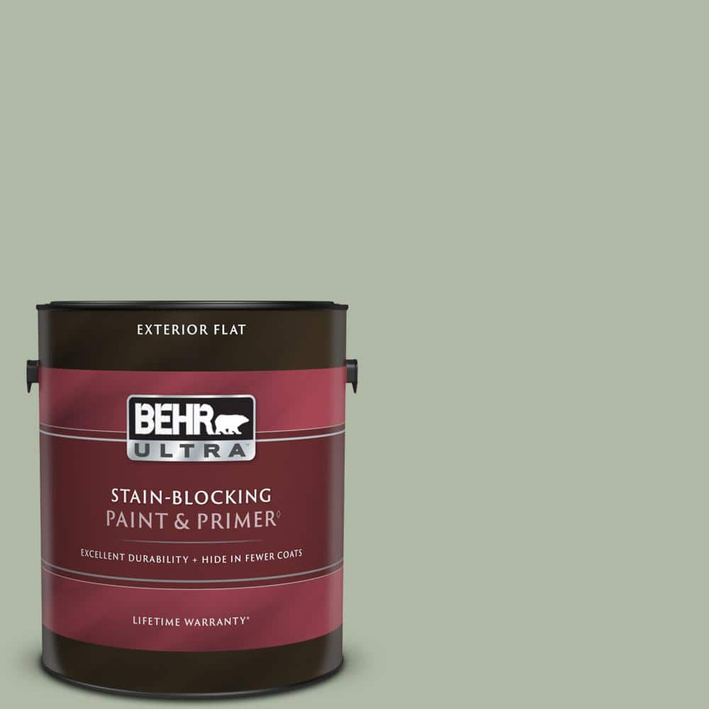 BEHR ULTRA 1 gal. N3903 Jojoba Flat Exterior Paint & Primer 485401