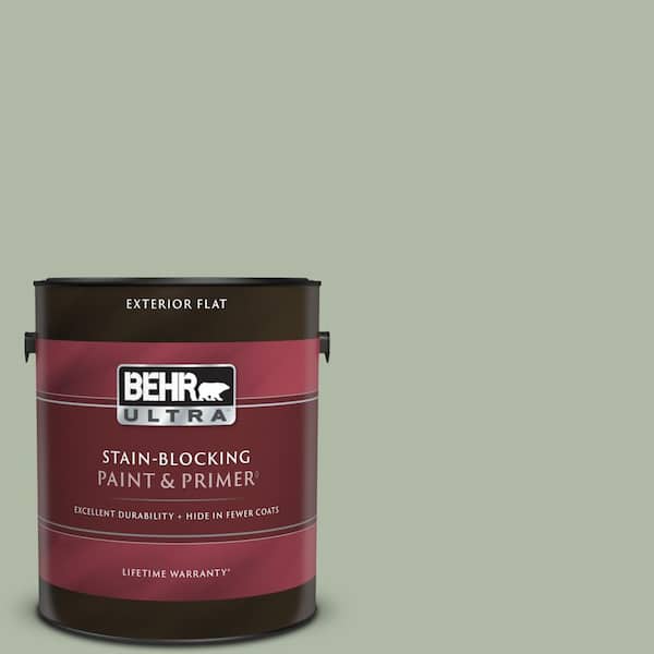 BEHR ULTRA 1 gal. N3903 Jojoba Flat Exterior Paint & Primer 485401