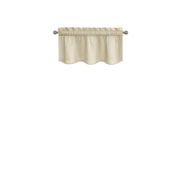 Eclipse Canova Thermaback Ivory Solid Polyester 42 in. W x 21 in. L Room Darkening Single Rod Pocket Valance