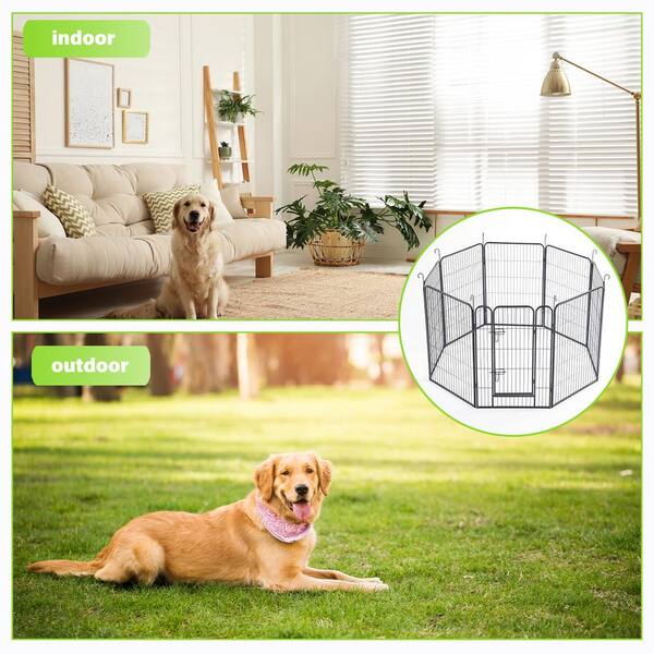 Tatayosi Large Metal Indoor/Outdoor Pet Fence Dog Playpen (8