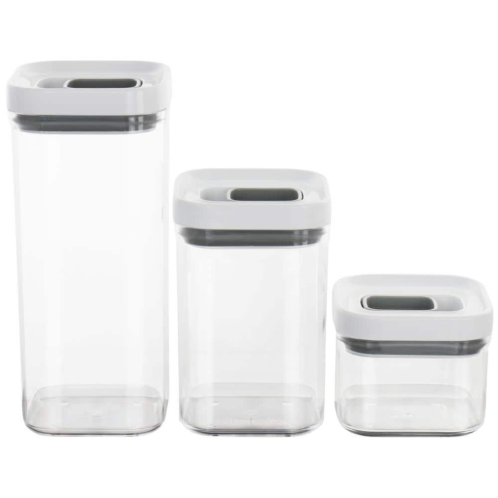 Clear BPA-Free Plastic 3-Piece Storage Container Set