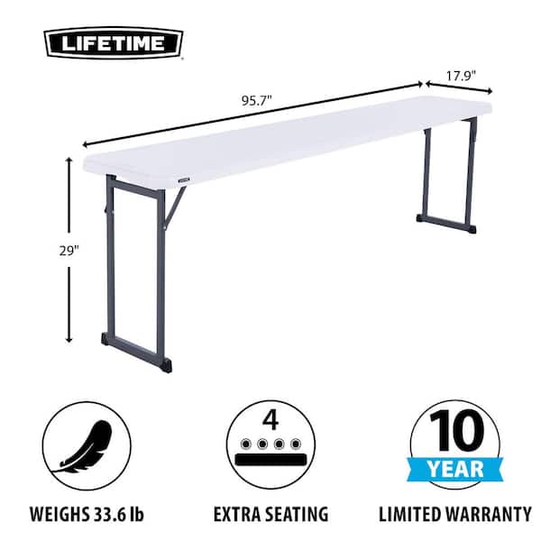 Lifetime 96 in. L White Granite Resin Top Folding Seminar Table
