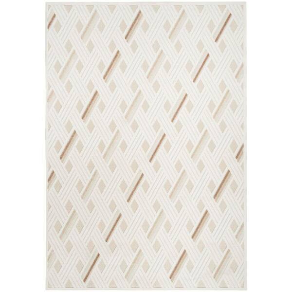 Nourison Casual Ivory Beige 5 ft. x 7 ft. Abstract Contemporary Area Rug