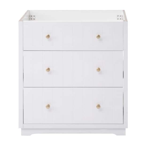 Tileon 29.1 in. W x 17.7 in. D x 32.9 in. H Freestanding 2-Drawer Bath Vanity Cabinet without Top in White