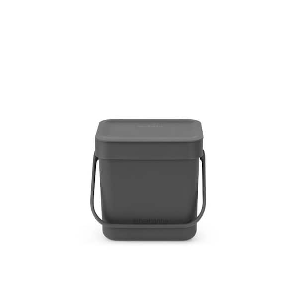Sort and Go 0.8 Gal. (3 l) Gray Plastic Indoor Recycling Bin