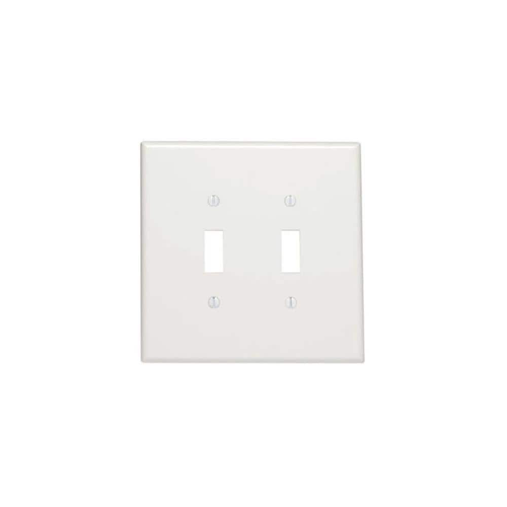White Oversized 2-Gang Toggle Wall Plate