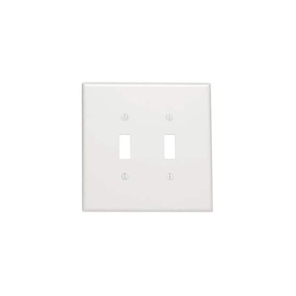 Leviton 2-Gang White Toggle Plastic Jumbo/Oversized Wall Plate (1-Pack) 88109-00W