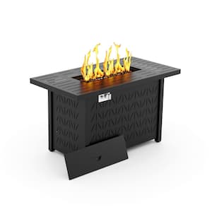 43 in. 50000BTU Propane Fire Pit Table Modern Outdoor Gas Fire Table with Fire Rocks