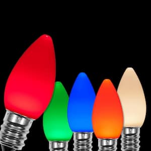 C7 LED Multicolor Christmas Replacement Bulbs, 25 Pack C7