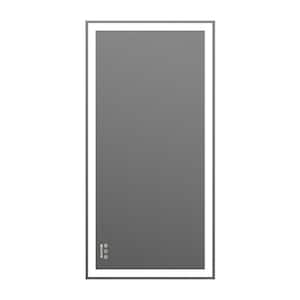 48 in. W x 24 in. H Rectangular Frameless Anti-Fog LED Wall Bathroom Vanity Mirror in Silver