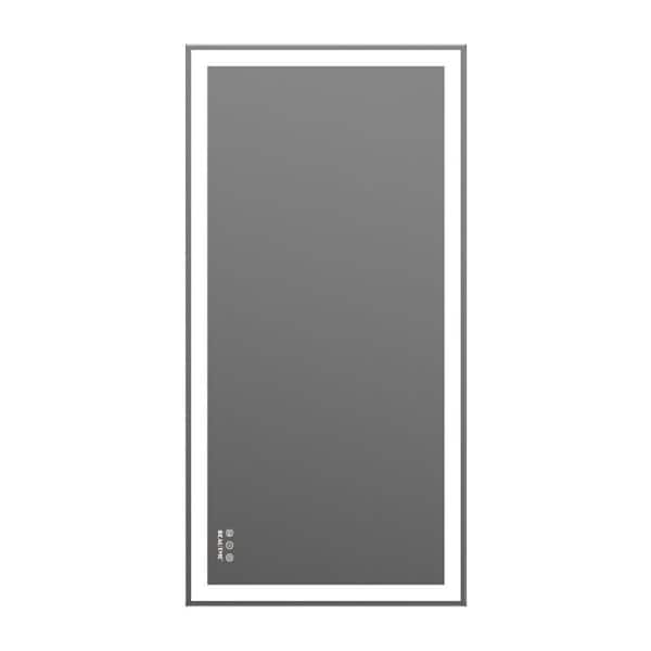 EPOWP 48 in. W x 24 in. H Rectangular Frameless Anti-Fog LED Wall Bathroom Vanity Mirror in Silver