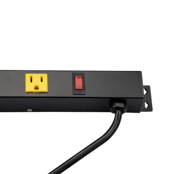 Power Strip 4 ft 12-Outlet metal body Easy Access Indoor Light Switch Inland NEW 