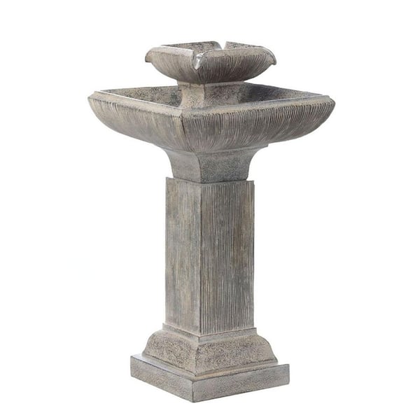 Alfresco Home 25.75 in. Tall Indoor Outdoor Willamette Fountain with Water Pump, Natural