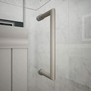 Mirage-X 56 in. to 60 in. W x 72 in. H Frameless Sliding Shower Door in Brushed Nickel with Clear Glass