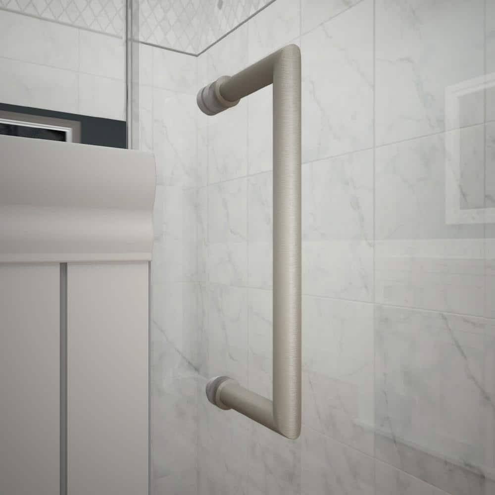 Unidoor Plus 61" Frameless Clear Glass Hinged Shower Door