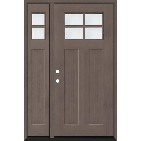 Steves & Sons Regency 53 in. x 80 in. RHIS 4L-1/4Toplite Clear Glass Ashwood Stain Fir Grain Fiberglass Prehung Front Door w/14in. SL