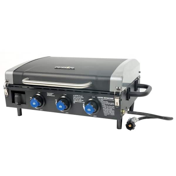 Razor GGC2228MG 25 in. 3-Burner Portable Propane Gas Griddle with Lid in Black - 2