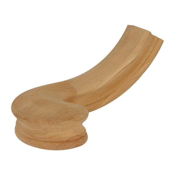 EVERMARK Stair Parts 7545 Unfinished Red Oak Right-Hand Turn-Out with Up-Easing Hand Rail Fitting