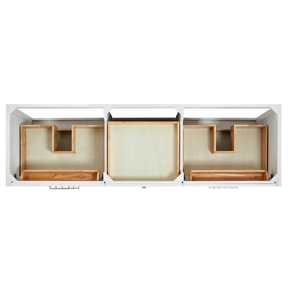 Monroe 72" White Solid Wood Double Freestanding Bathroom Vanity