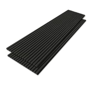 2-Pieces Black Oak 0.83 In. x 2 ft. x 8 ft. Wood Slat Acoustic Decorative 3D Sound Absorbing Wall Panel (31 Sq.Ft./Case)